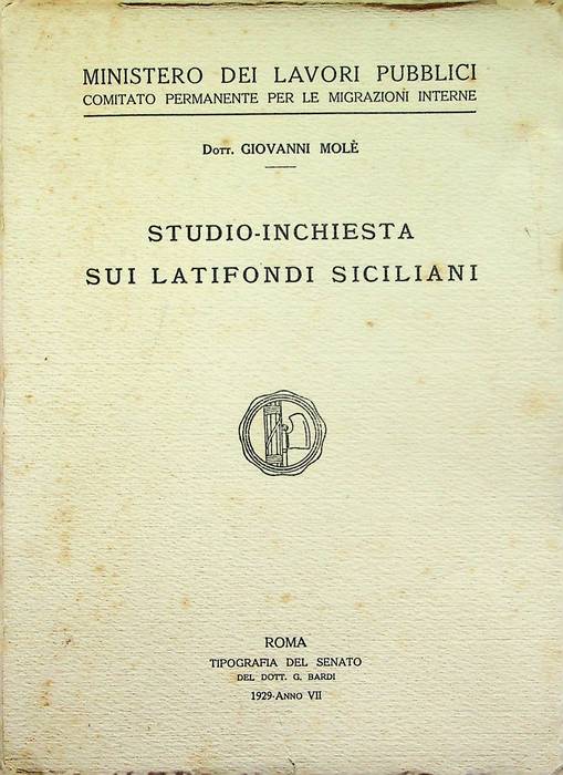 Studio-inchiesta sui latifondi siciliani.