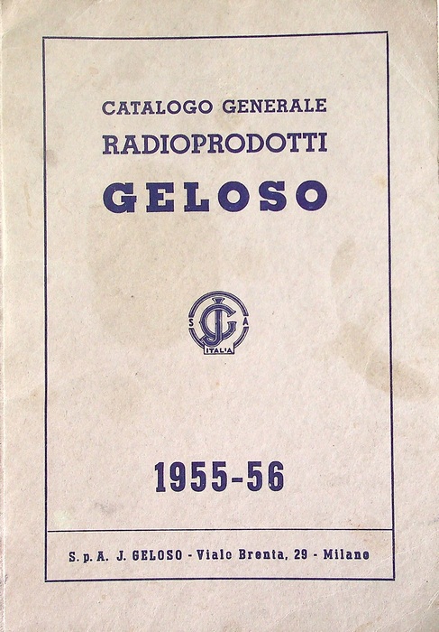 Catalogo generale radioprodotti Geloso: 1955-56.