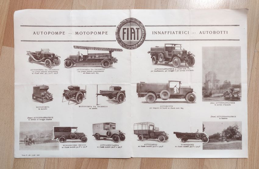 FIAT: Autopompe - Motopompe - Innaffiatrici - Autobotti.