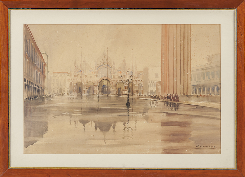Venezia. Pioggia a piazza San Marco.