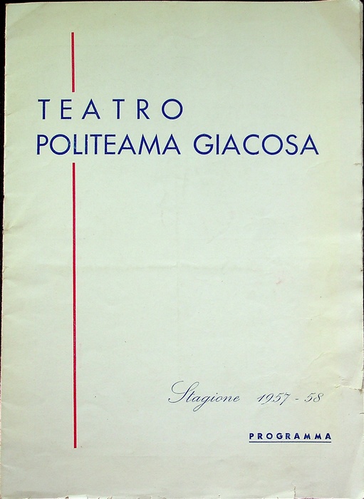 Teatro politeama Giacosa: inaugurazione stagione 1957-58.