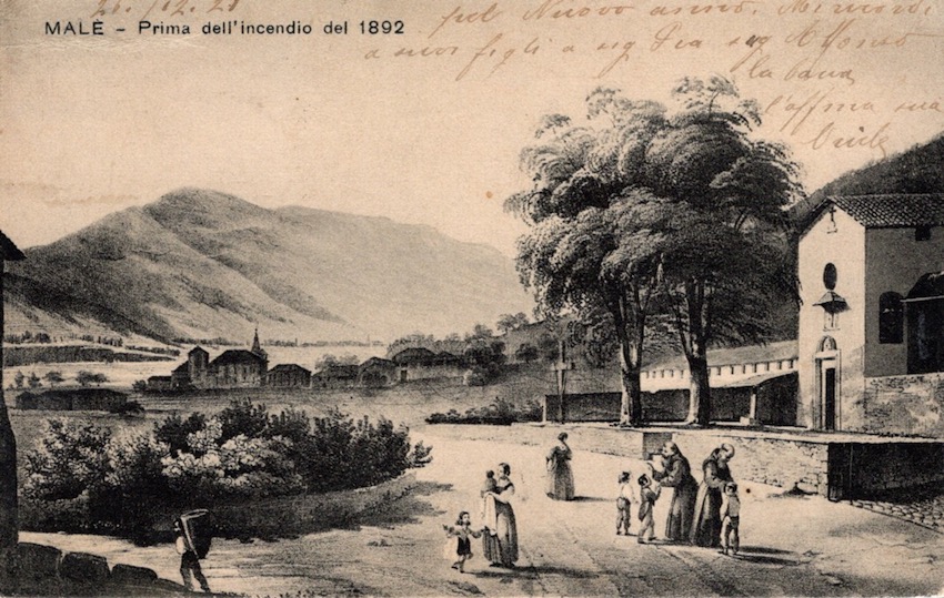 Malè - Prima dell'incendio del 1892.